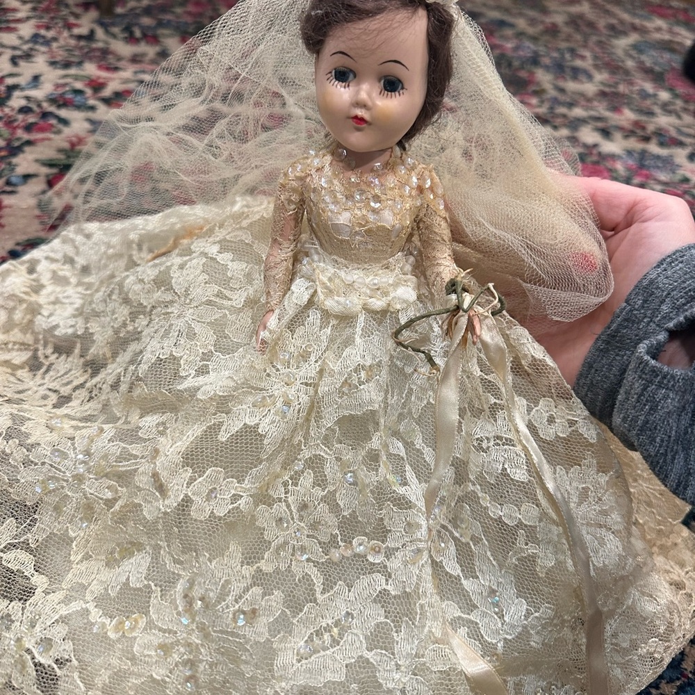 Vintage Lace Bridal Doll